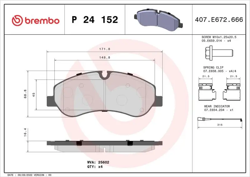 BREMBO P24152 Ön Fren Balatası