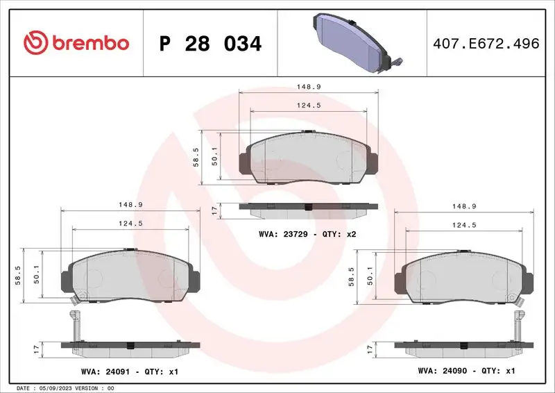 BREMBO P28034 Ön Fren Balatası