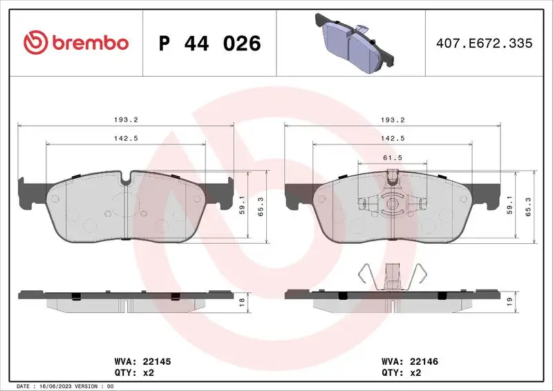 BREMBO P44026X Ön Fren Balatası