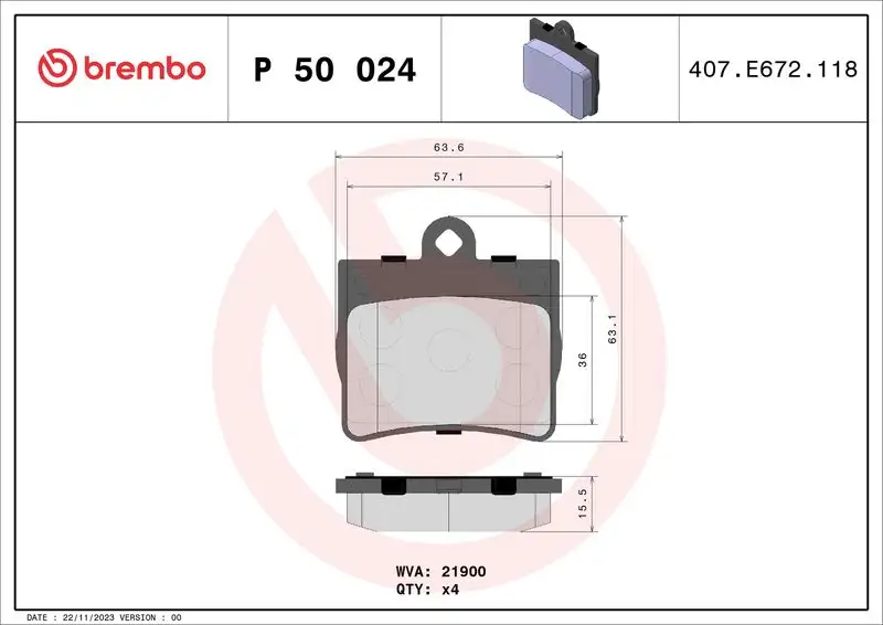 BREMBO P50024 Arka Fren Balatası