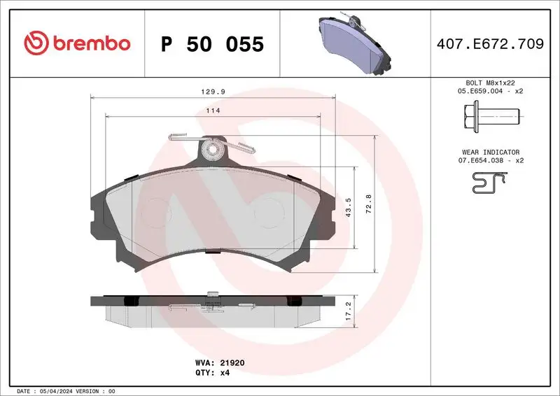 BREMBO P50055 Ön Fren Balatası