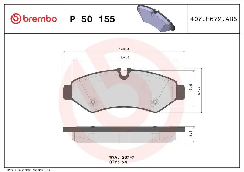 BREMBO P50155 Arka Fren Balatası
