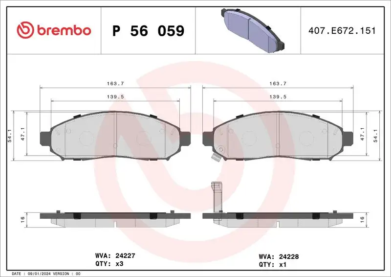 BREMBO P56059 Ön Fren Balatası