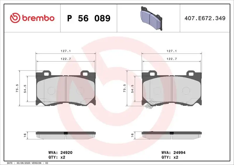 BREMBO P56089 Ön Fren Balatası