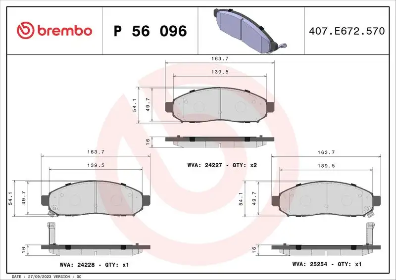 BREMBO P56096 Ön Fren Balatası