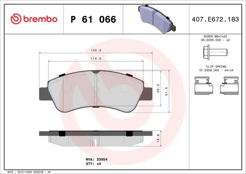 BREMBO P61066 Ön Fren Balatası