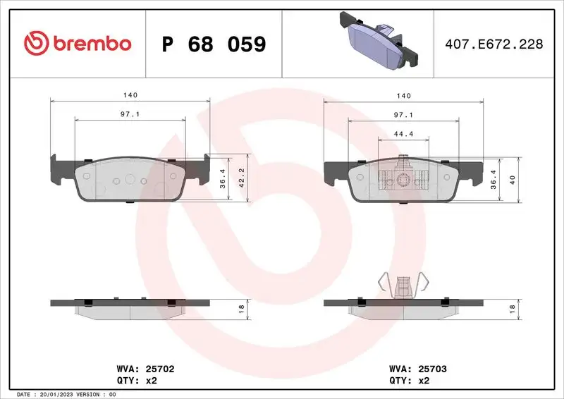 BREMBO P68059 Ön Fren Balatası