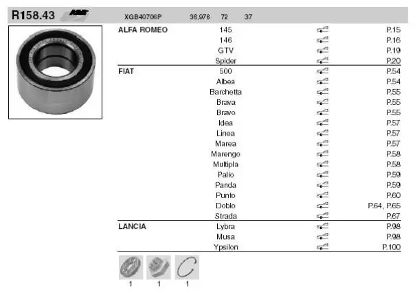 SNR XGB41140R00 Ön Aks Rulmanı